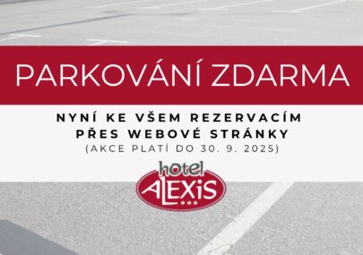 Parkování zdarma ke všem rezervacím přes webové stránky